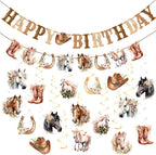Horse Birthday Decorations,Horse Party Decorations for Girls,Cowgirl Hanging Swirls,Happy Birthday Banners, Western Party Supplies Women