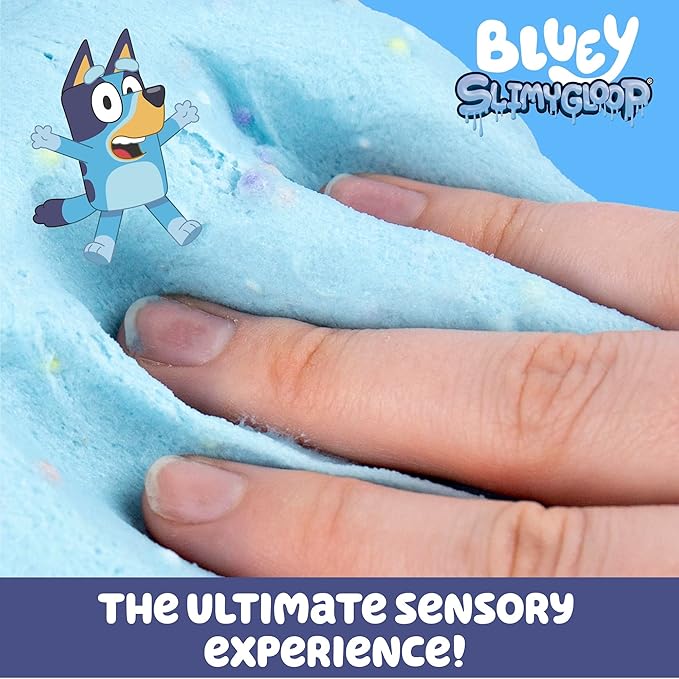 Bluey Premium Cloud Slime, Blueberry-Scented Fluffy Slime, Pre-Made Slime for Kids with Mix-Ins, Bluey Toys, Party Favors for Kids 8-12, Bluey Party Favors, Girls Toys 8-10, Toddler Travel Toys