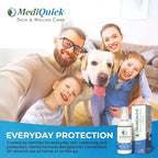 MediQuick Antiseptic Spray Mist 4 Fl Oz | Skin & Wound Repair First Aid Spray for Burns & Cuts with 12 Hour Action | Helps Heal Acne Rash Eczema Itch Bites & More | Safe Wound Wash with No Sting