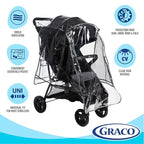 Graco Universal Baby Stroller Plastic Rain Cover & Weather Shield, Lightweight Waterproof Weathershield, Clear Vinyl Infant Car Seat Carriage Umbrella, Winter Snow Wind Protection Travel Accessories
