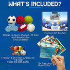 Bath Bombs for Boys with Toys Inside W/Flash Cards - Sports Bath Bombs for Kids - Gift Set of 18 Scented Organic Handmade - 2.5 oz with Natural Essential Oils - 18 Pack