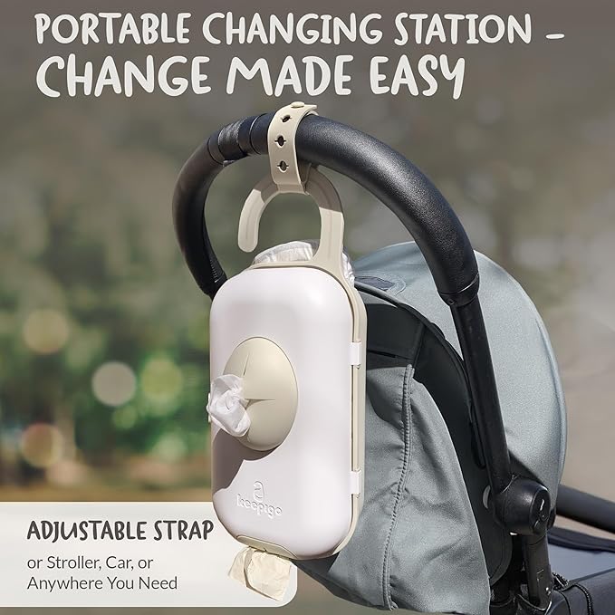 Diaper Bag Wipe Dispenser | 3-in-1 Portable Diaper Caddy Organizer, Baby Wipe Holder with Disposable Bags | Baby Essentials for Newborns, Toddlers, Travel & Baby Shower Gifts