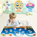 Reusable Sticker Books for Toddlers 1-3, Sticker Book for Toddlers 2-4 Years, Toddler Travel Essential in The Car/Train/Plane