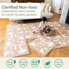 Lillefolk Baby Play Mat for Floor – 6x8ft Terracotta | Soft Non Toxic Premium EVA Foam Tiles for Tummy Time, Crawling & Playroom – Waterproof Interlocking Floor Mat for Babies & Toddlers (12 Tiles)