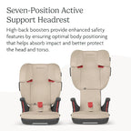 UPPAbaby Alta V2 High Back Booster Seat/Seven-Position, Active Support Headrest for Growing Children/SecureFit Integrated Belt Guide + Positioner/Cup Holder Included/Iris (Grey Mélange/Lavender)