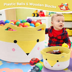 Large Baby Basket Toy Storage 3 Pack, (20"x13.8") Woven Baby Laundry Basket Blanket Basket, Stuffed Animal Storage, Baby Gift Basket Empty, Toy Basket for Kids, Dog, Cat.