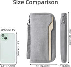 ZOPPEN Passport Holder Family RFID Passport Wallet, Passport Holder Women/Men, Travel Wallet Documents Organizer Zipper Case with Removable Wristlet Strap, Travel Essentials for Flying