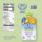 Gerber Stage 2 Baby Food, Organic Pear Mango Avocado, Baby Food Pouches, Puree, 12PK