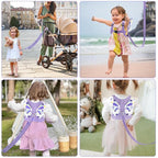 Accmor Toddler Harness Leash, Cute Butterfly Kids Leash + Anti Lost Wrist Link for Outdoor Travel, Mini Child Walking Harness Wristband Assistant Strap Belt for Baby Girls (Purple)