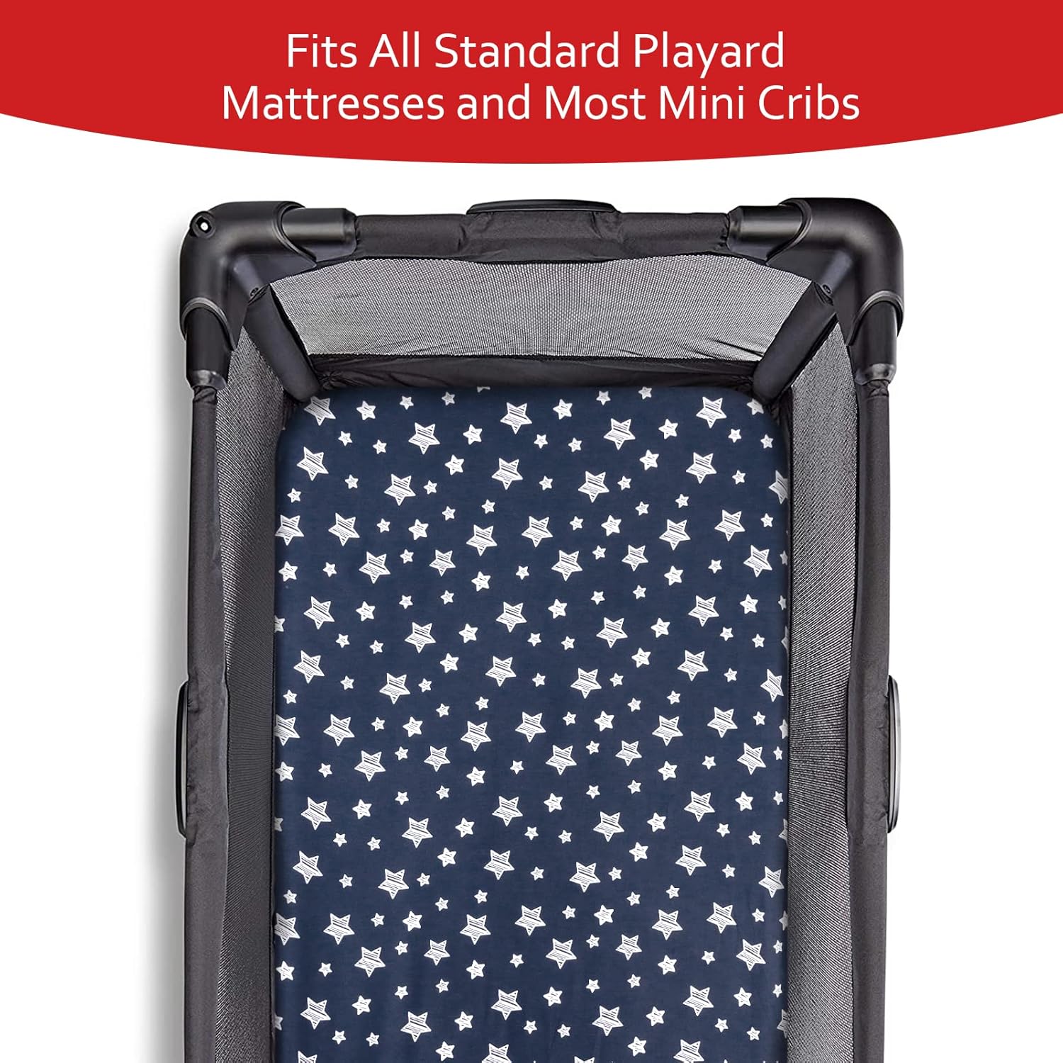 Pack and Play Sheets Boys, 4 Pack Mini Crib Sheets, Stretchy Pack and Play Playard Fitted Sheet, Compatible with Graco Pack n Play, Soft and Breathable Material, Navy