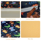 Toddler Booster Seat for Dining Table, Stronger Support Non-Slip Bottom Double Safe Straps Booster Seat Dining Toddler, Portable Travel Increasing Cushion (Black)