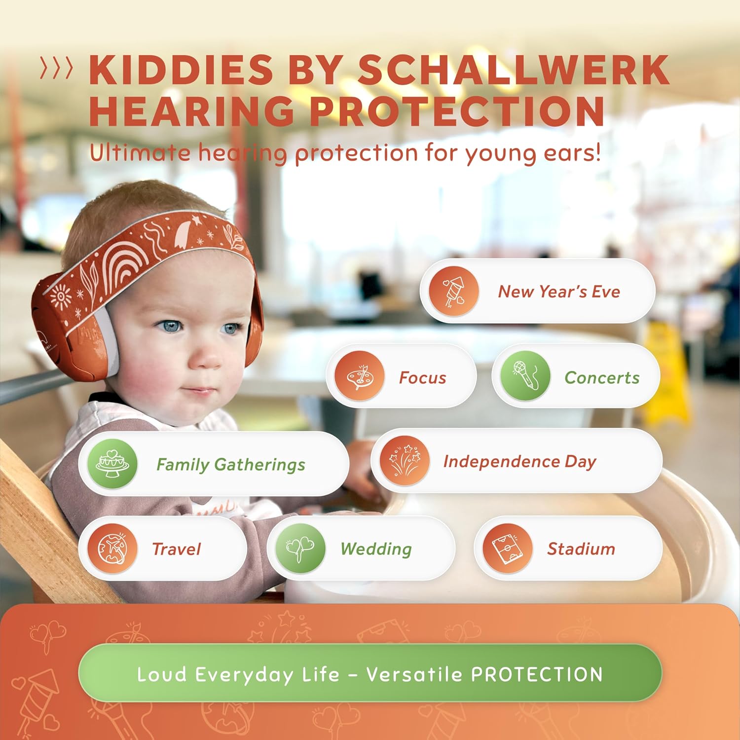 Schallwerk ® Mini+ Baby Ear Muffs – Infant Noise Cancelling Headphones, Toddler Ear Protection, Baby Headphones for Noise