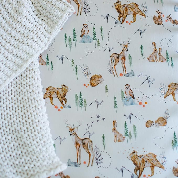 Baby Bassinet Sheets for Boy, Girl (Magic Forest) 2-Pack - Fitted Bedside Bassinet Sheets - Buttery Soft Cotton Blend for Standard Mattress Pad - Compatible with Halo BassiNest