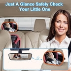 Baby Car Mirror, Safety Car Seat Mirror for Rear Facing Infant, Clear Wide View, 360°Rotation, Easily Observe the Baby Move, Secure, Shatterproof, Crash Tested and Certified(Orange)