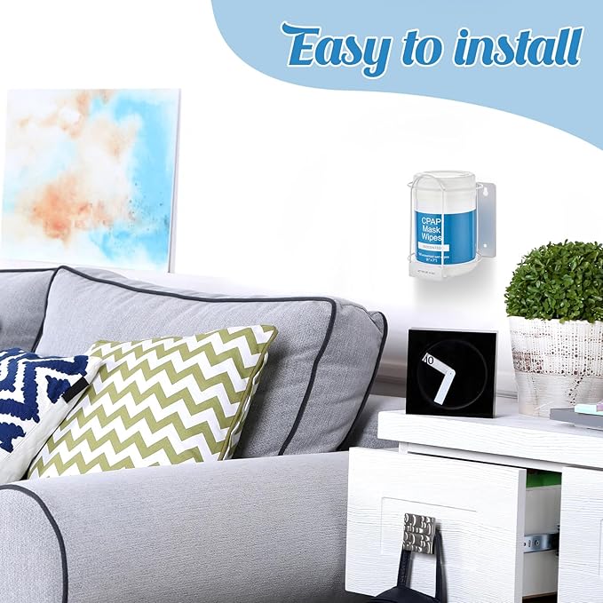 Maxcheck 2 Pack Wipes Holders Wall Brackets, Cleaning Wipes and Diapers Container Organizer Dispenser for Hospital, Kitchen, Bathroom, Offices, Home and Public Restrooms(White)