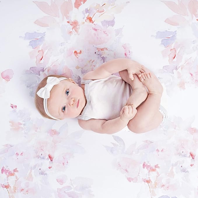 Oilo Crib Sheet, Breathable, Fitted, Turkish Cotton Jersey, 300 Thread Count, Machine Washable, Fits Standard Crib (28" x 52" x 6"), Toddler Bedding, Girl, Boy, & Neutral Nursery Design, Prim Floral