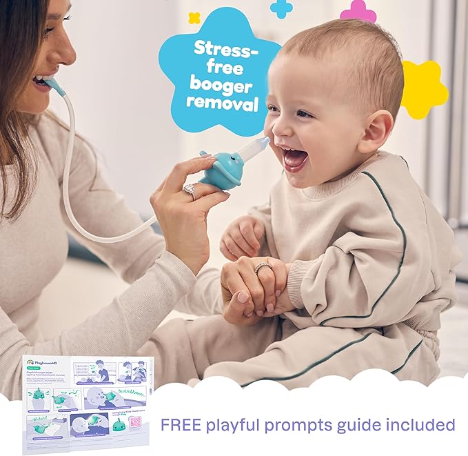 Booger Buddy Nasal Aspirator, Elephant - with LED Light for Babies & Toddlers – BPA-Free Snot Remover for Infant Stuffy Nose and Congestion Relief – Easy to Clean Design