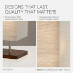 Adesso Three Light Floor Lamp – Natural Wood Base & Adjustable Brightness – Perfect Lighting for Bedroom, Living Room and Corner Decor, White