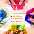 Sensory Soft Gel Liquid Toys: Sensory Fidget Hexagon Liquid Motion Toys Autism Kids Sensory Toys 6 Pack