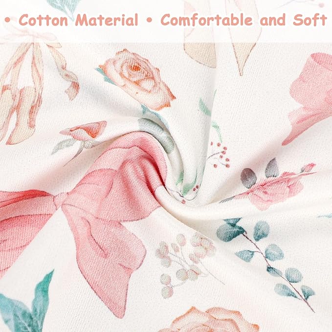 GFU Nursing Pillow Cover for Boys and Girls, Breastfeeding Pillow Case for Newborn, Soft Baby Breastfeeding Pillow Slipcover Colourful Bow & Flowers, Stretchy Feeding Cover (Cover Only)