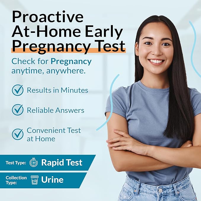 GetTested 3-in-1 Early Pregnancy Test Kit, Rapid at-Home Test Results Up to 6 Days Sooner for Confident, Private Detection, Accurate and Easy Use, No Lab Visits Required