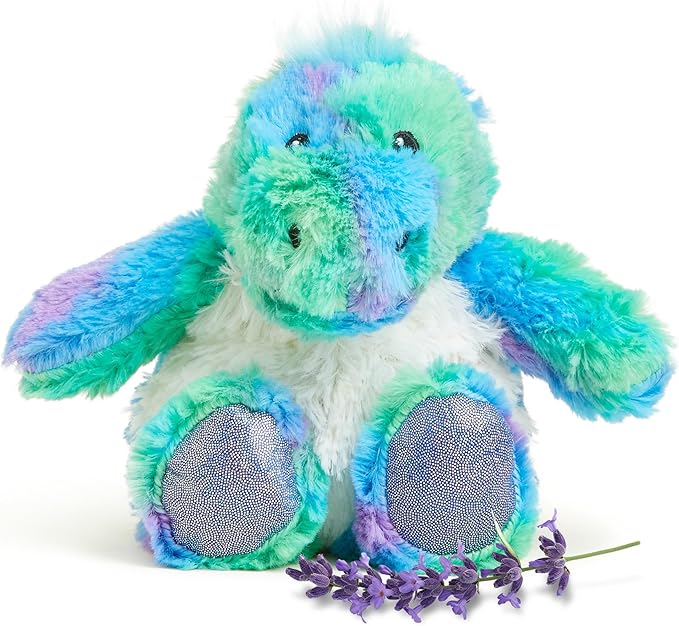 warmies Junior Microwavable & Weighted Stuffed Animals, Rainbow Dinosaur - Heated Stuffed Animal Plushie for Warmth & Comfort - Soft Plush Toys for Adults & Children (Boys, Girls, Babies & Toddlers)