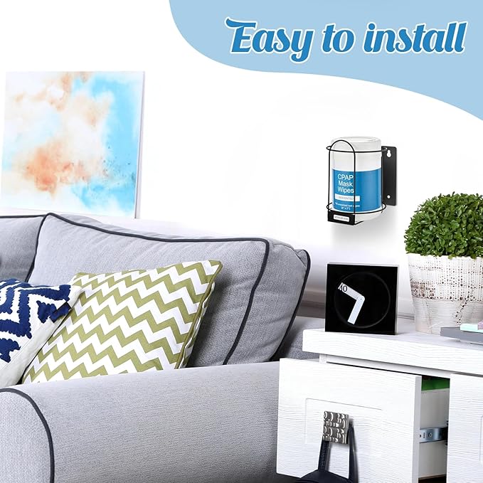 Maxcheck 2 Pack Wipes Holders Wall Brackets, Cleaning Wipes and Diapers Container Organizer Dispenser for Hospital, Kitchen, Bathroom, Offices, Home and Public Restrooms(Black)