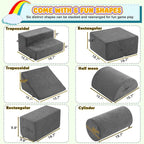 jela Foam Blocks 6Pcs Soft Play Equipment Luxury Miss Fabric, Toddler Climbing Toys Indoor Soft Play Climbing for Toddlers, Lightweight Climbing Blocks for Babies, Kids, Climb and Crawl Foam Playset