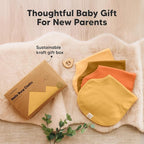 KeaBabies 4-Pack Baby Burp Cloths Baby Girl, Boy - Organic Cotton Burp Cloth, Extra Large, Absorbent, Soft Burping Cloths & Bibs Set for Babies, Newborn Burp Clothes, Thick Burp Rags (Phase)