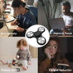 Fidget Spinners Toy Ultra Durable Stainless Steel Bearings High Speed 3-6 Min Spins Metal Material Hand Spinner ADHD Focus Anxiety Toys Stress Relief Reducer Fidget Spinner for Kids Adults-Black