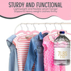 25 Premium Kids Velvet Hangers - 14" Non-Slip Clothes Hangers for Kids & Preteens - Ultra Slim, Space-Saving, Strong & Durable Hangers with 360° Swivel Hook - Pink