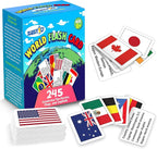 Zastic! World Flags Flashcards - 245 Country Flags, Capitals, Languages & Continents - Gloss Laminated Kids Geography Flash Cards