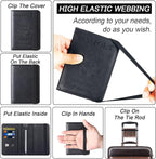 Passport Holder Cover Wallet Travel Essentials Leather Rfid Blocking Case Vacation Luggage Must Haves Travel Accessories for Men Women (116#Black)