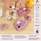 Baby Breastmilk Popsicle Molds & Baby Fruit Feeder (6 Pack), WAJIAYON Baby Food Freezer Tray Storage Containers, Silicone Teething Pacifier Feeder and Teether for Babies,Moss and Fawn Baby Feeder