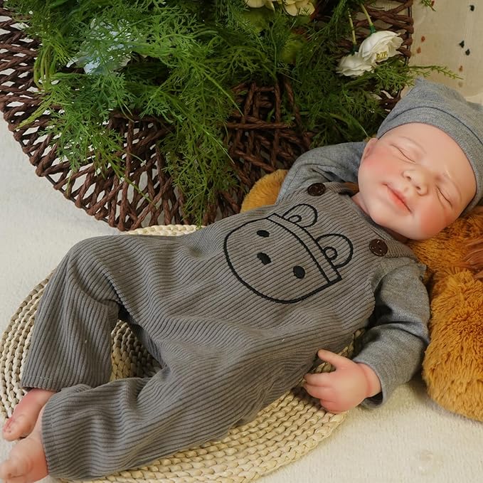 Lifelike Reborn Baby Dolls Boy - 18-Inch Baby Soft Body Realistic-Newborn Baby Doll Full Silicone Baby Dolls with Toy & Gift Box for Kids