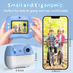 Instant Print Camera for Kids - Front Rear Dual Selfie Kid Print Camera, Fun Birthday Gift for Boys Ages 3-12, HD Digital Video Cameras, Easy to Use for Toddler - Blue