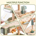 ROBOTIME Wooden Kids Tool Bench, Toddler Tool Bench - Toy Play Workbench Workshop with Tool Belt, Play Tools Set, Drawing Paper for Construction Play, Perfect for Kids Ages 3-5