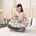 Nursing Pillow for Breastfeeding,Ergonomic Baby Feeding Pillows with Removable Washable Cotton Slipcover, Adjustable Waist Strap,Plus Size,More Support for Mom and Baby(Lion)