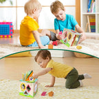 Ancaixin 6-in-1 Montessori Tissue Box Toy for 6+ Months Baby, Educational 1 Year Old Girl Boy Toys, Wooden Activity Cube, Puzzles 12-18 Months, Sensory Toys for Toddlers 1-3, Baby 1st Birthday Gift