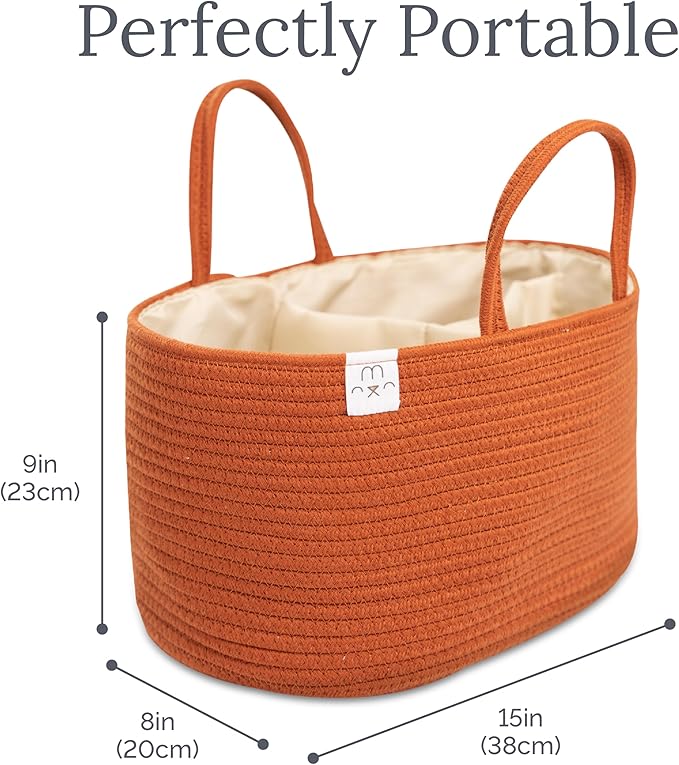 Natemia Baby Diaper Caddy Organizer - Baby Shower Basket for Gifts - Nursery Storage for Diapers, Wipes, Breast Pump - Portable Organizer and Gift Bag - Newborn Essentials