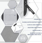 VENTURE 4TH Passport Holder Neck Wallet with RFID Blocking Nylon Lining - Hidden Neck Pouch for Travel (Silver)