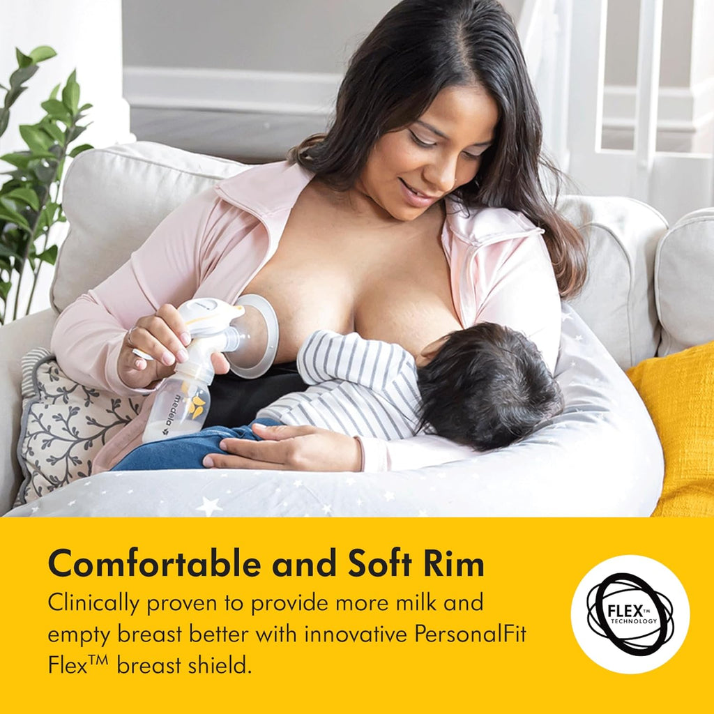 Medela Harmony Manual Breast Pump, Compact Swiss Design with PersonalFit Flex Shields and Medela's 2-Phase Expression Technology