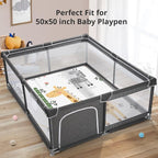 Foldable Baby Play Mat, PIGLOG 0.6in Thick Waterproof Playmats for Babies and Toddlers Kids, Safe Foam Playmat for Tummy Time, 50x50 Playpen Mat, Reversible Portable Baby Floor Mat for Infant, Giraffe