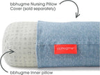 bbhugme Adjustable Nursing Pillow with Two Blue Melange Covers - Breastfeeding and Baby Support