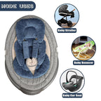 Infant Car Seat Insert Head and Body Support, GFU Reversible Newborn Insert for Carseat with Strap Pads, Soft Stroller Cushion Pillow Insert for Boys and Girls, Fits for Stroller, Swing, Blue