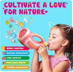 Voice Changer Toy for Kids 5-7: Animal Sounds Horn 30 Fun Sound Effects & Lights Voice Changer Device Kids Hunting Toys Nature Exploration Outdoor Toys for Boys Girls Ages 3-8 Olds, Pink