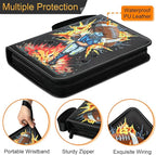 Football Card Binder, 4 Pocket Trading Card Binder with 50 Removable Sleeves Fits 400 Cards, Sports Card Collection Binder Album for Cards Book Organizer Boys Girls Toys Gift (Blast 4 Pocket)