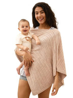 Nursing Cover for Breastfeeding Knit Multi-Use Feeding Shawl Lightweight 360°Full Coverage Nursing Poncho Postpartum Essentials Wheat