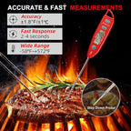 BOMATA Waterproof IPX7 Thermometer for Water, Liquid, Candle and Cooking. Instant Read Food Thermometer with Long Probe for Cooking, Meat, BBQ! T101 (Red Color)………