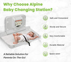Alpine Wall Mounted Baby Changing Station - Pallet of 20 Units Horizontal Baby Changing Table Foldable Diaper Tables with Safety Strap & Installation Hardware for Commercial Bathroom, ADA Complaint